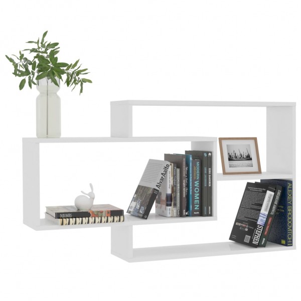 Estantes pared madera contrachapada blanco brillo 104x20x58.5cm M 2