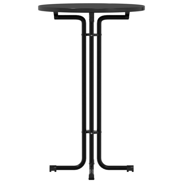 Mesa alta de comedor madera ingeniería y acero negro Ø70x110 cm M 5