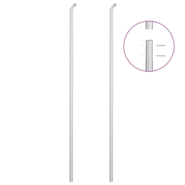 Valla tela metálica y postes acero galvanizado plata 15x1.5 m M 5