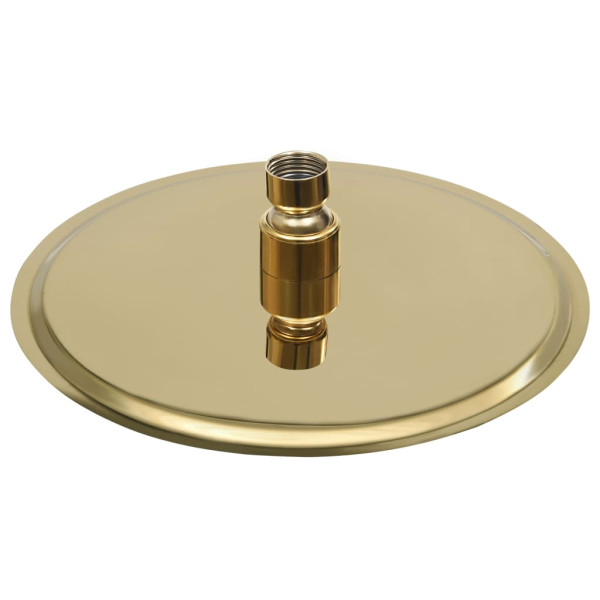 Cabezal de ducha redondo efecto lluvia acero inox dorado 20 cm M 4