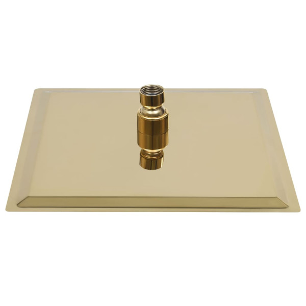 Cabezal ducha efecto lluvia acero inox cuadrado dorado 20x20 cm M 3