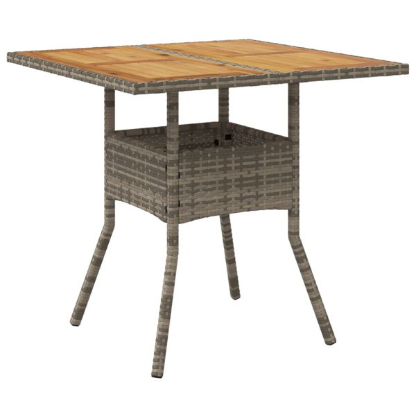 Set de comedor jardín 5 pzas con cojines ratán PE acacia gris M 4