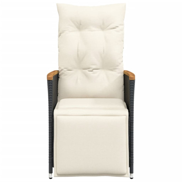 Sillones reclinable jardín cojines 2 uds ratán sintético negro M 4