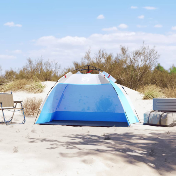 Tenda praia 2 pessoas libertação rápida impermeável azul ciano M 3