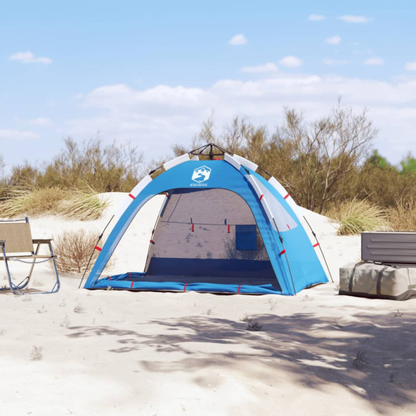 Tenda praia 2 pessoas libertação rápida impermeável azul ciano M 3