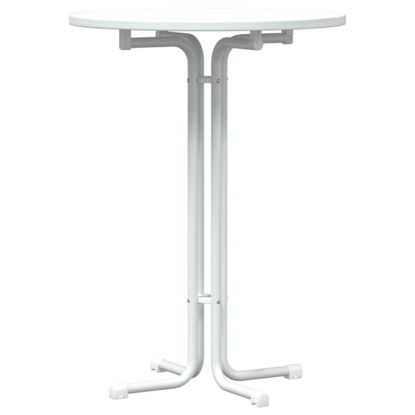 Mesa de jantar Ø80x110 cm derivados de madeira e aço branco M 2