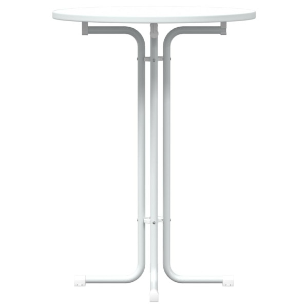 Mesa alta de comedor madera ingeniería y acero blanco Ø80x110cm M 4