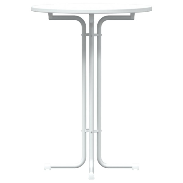 Mesa alta de comedor madera ingeniería y acero blanco Ø80x110cm M 5