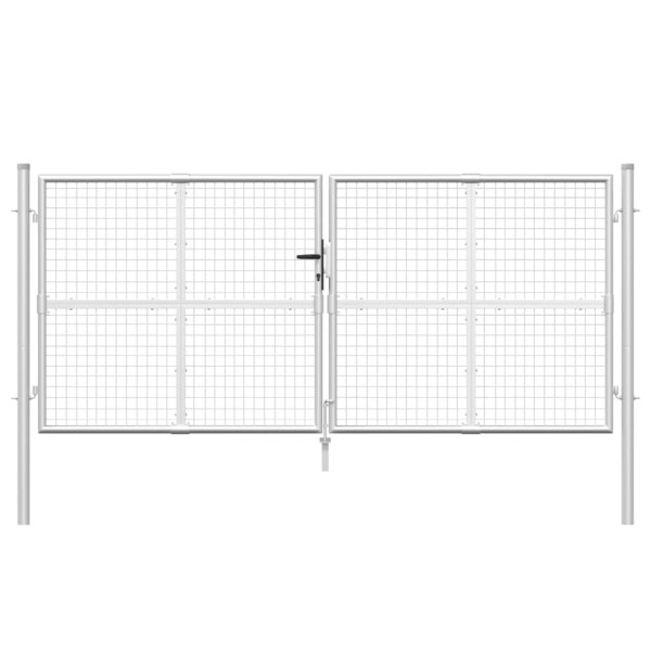 Puerta de malla de jardín acero galvanizado plateado 300x175cm M 4