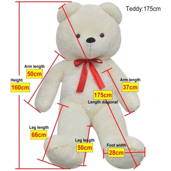 Oso de peluche XXL blanco 160 cm M 5