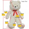 Urso de peluche XXL 160 cm branco 5
