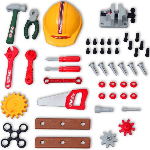 Mesa de trabajo de juguete para niños con herramientas (Verde + Gris) M 5