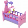 Cama de juguete para muñeca rosa + morada 1