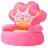 Silla de peluche para niños princesa rosa 1