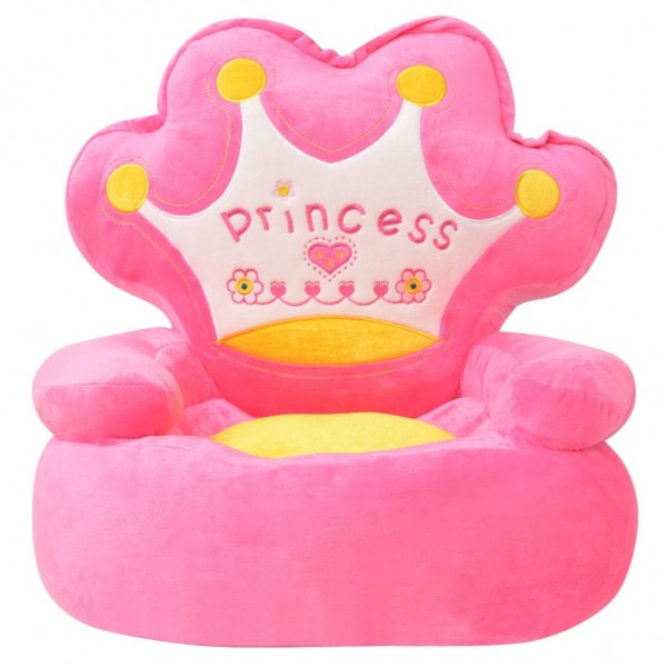 Silla de peluche para niños princesa rosa M 3