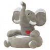 Cadeira em pelúcia infantil. elefante. cinzento 1