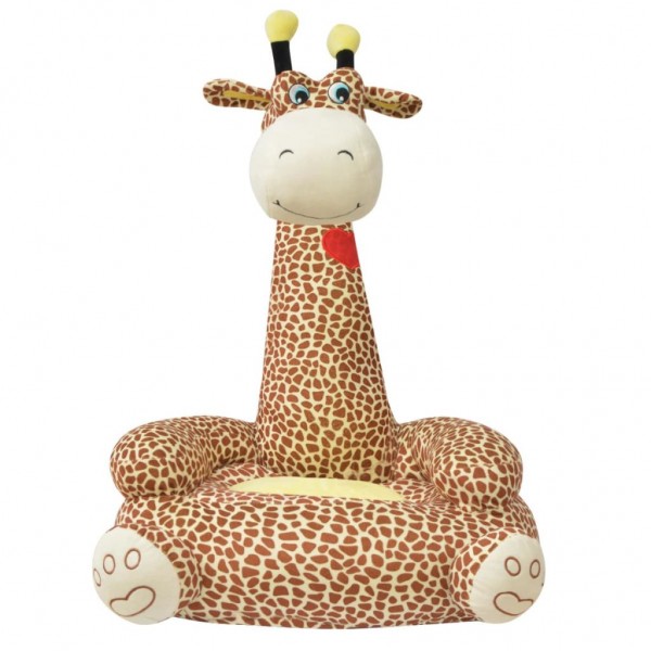 Cadeira em pelúcia infantil. girafa. castanho M 3