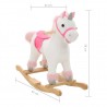 Animal de baloiçar unicórnio pelúcia 65x32x58 cm branco e rosa 5