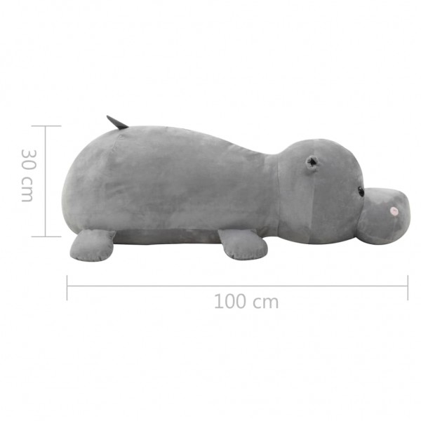 Hipopótamo de peluche gris M 5