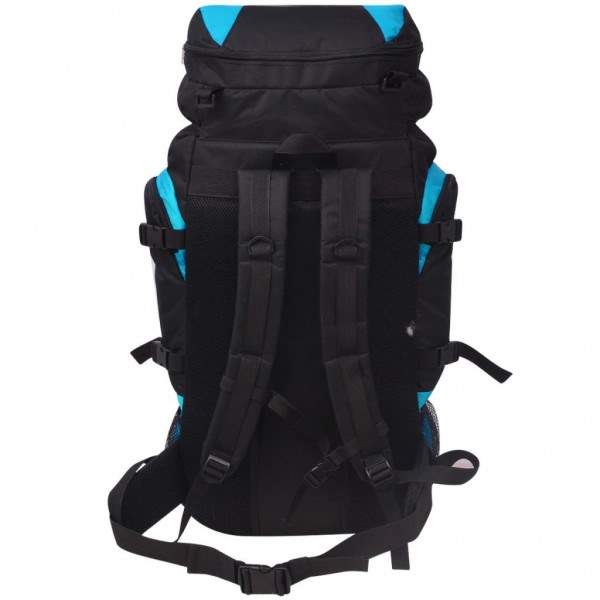 Mochila de caminhada XXL 75 L preto e azul M 5