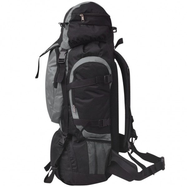 Mochila excursionismo XXL 75 L Negro y gris M 3