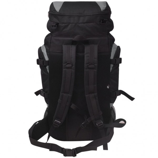 Mochila excursionismo XXL 75 L Negro y gris M 4