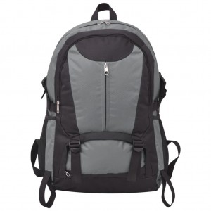 VidaXL Mochila para caminhadas 40 L preto e cinzento H