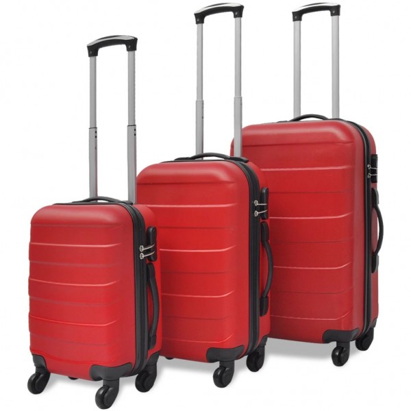 Set Trolley Maleta Rígida Tres Uds. Rojo D