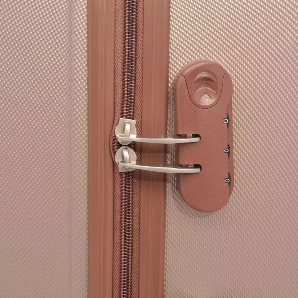 Conjunto de tróleis em estojo rígido 4 pcs champanhe M 2