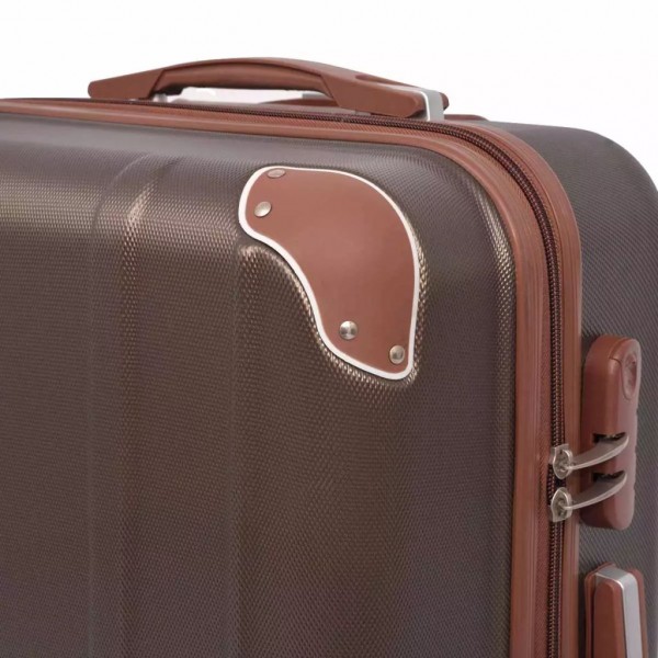 Conjunto de tróleis em estojo rígido 4 pcs cor café M 5