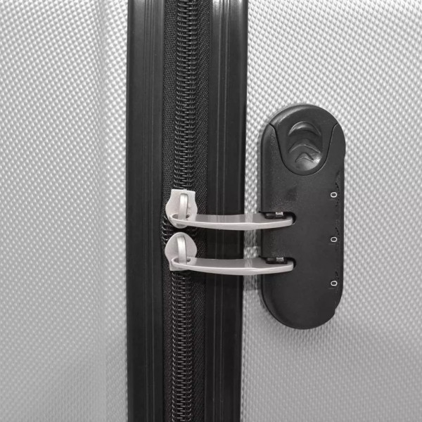 Conjunto de tróleis estojo rígido 4 pcs prateado M 5