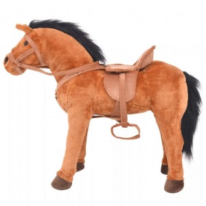 Cavalo de peluche de montar castanho H