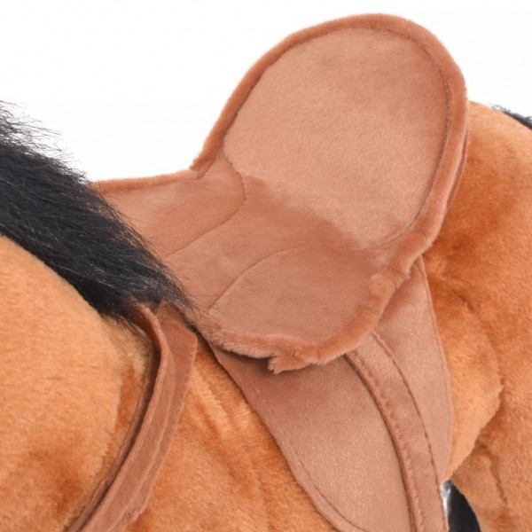 Caballo de juguete de pie de peluche marrón M 5