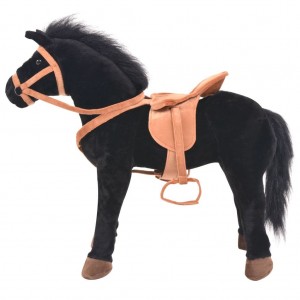 Cavalo de peluche de montar preto H