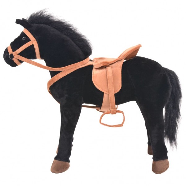 Cavalo de peluche de montar preto M 2