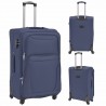 Conjunto de tróleis em estojo mole 3 pcs azul-marinho 5