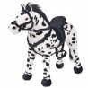 Caballo de peluche de pie negro y blanco XXL 1