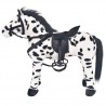 Brinquedo de montar cavalo peluche preto e branco XXL 2