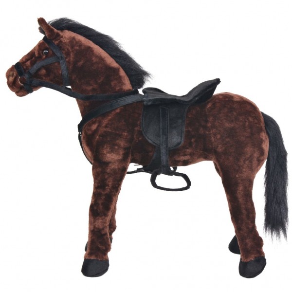 Cavalo de montar em peluche castanho escuro XXL M 2