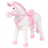 Brinquedo de montar unicórnio peluche branco e rosa XXL 1