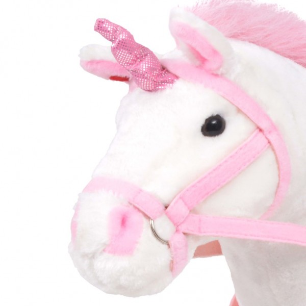 Unicornio de peluche de pie blanco y rosa XXL M 3