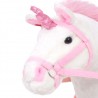 Brinquedo de montar unicórnio peluche branco e rosa XXL 3