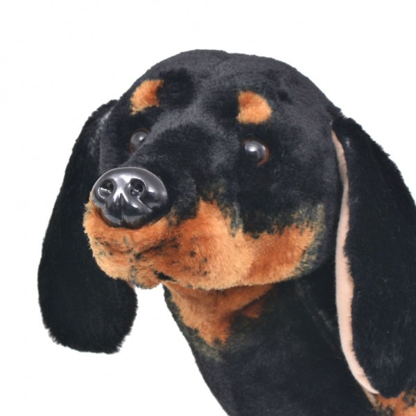 Perro teckel de peluche de pie negro XXL M 3