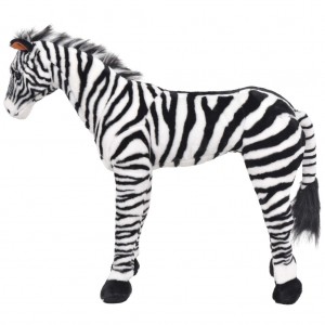 Brinquedo de montar zebra peluche preto e branco XXL H