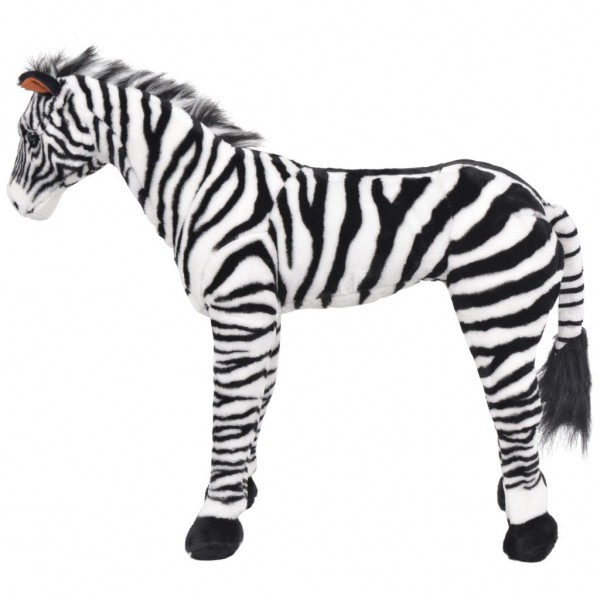 Brinquedo de montar zebra peluche preto e branco XXL M 2