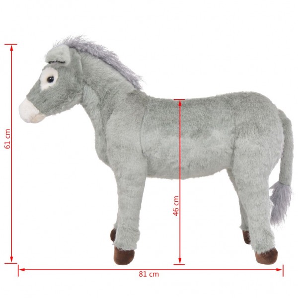 Burro de peluche de pie gris XXL M 4