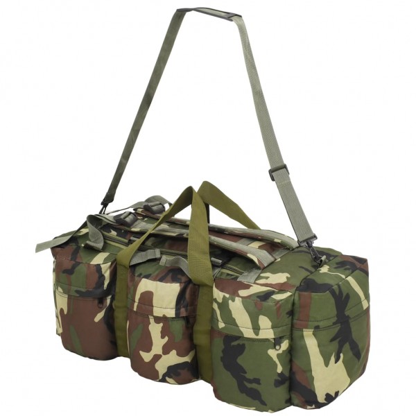 Bolso de lona estilo militar 3-en-1 90 L camuflaje M 4