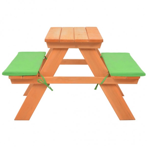 Mesa de pícnic infantil con bancos madera de abeto 89x79x50 cm M 3