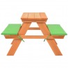 Mesa de pícnic infantil con bancos madera de abeto 89x79x50 cm 3