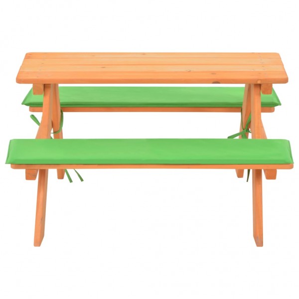 Mesa de pícnic infantil con bancos madera de abeto 89x79x50 cm M 4